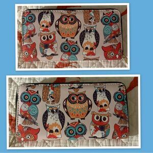 Owl Zip Around Wallet